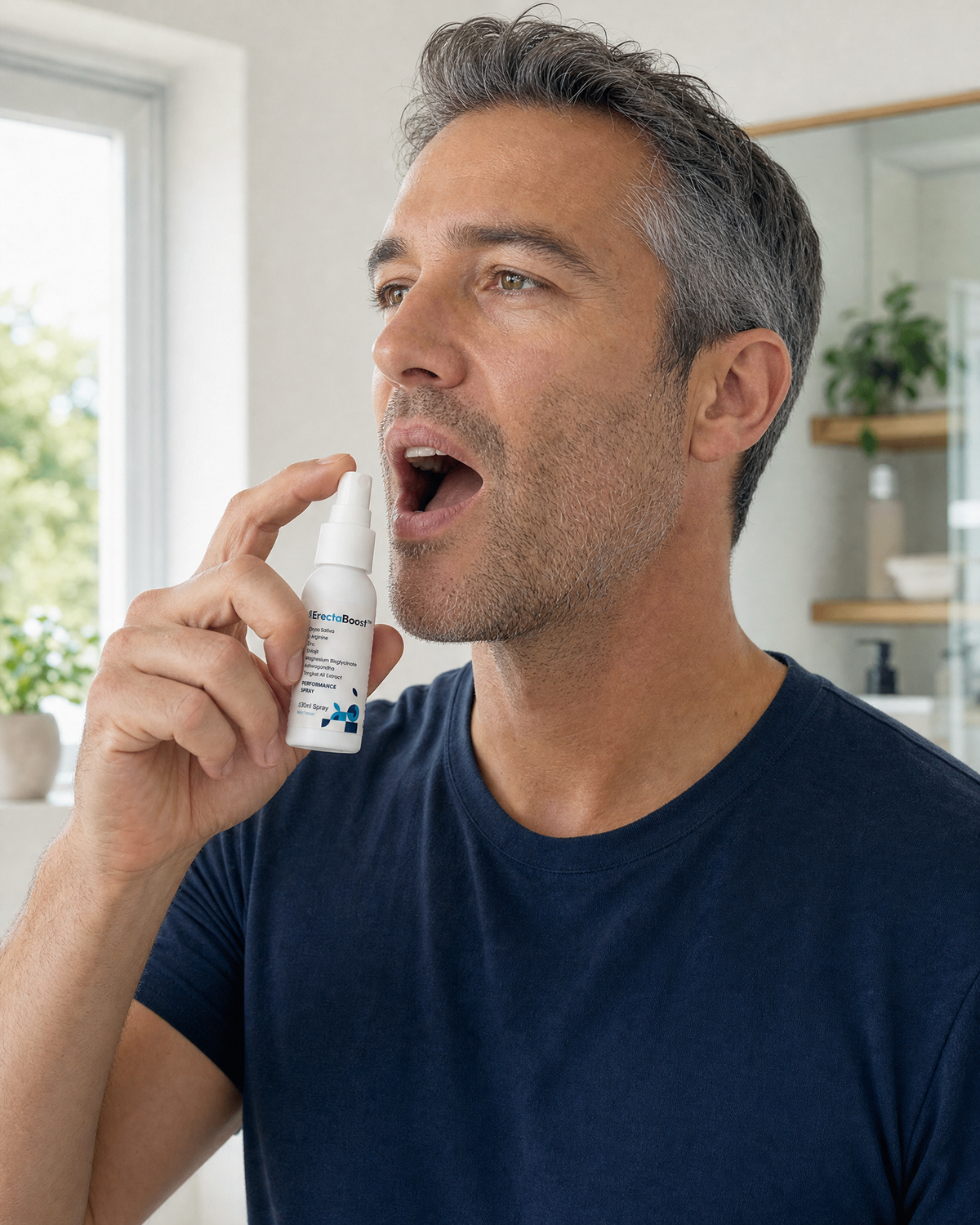 Spraying ErectaBoost under the tongue